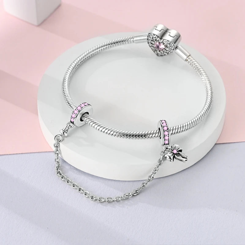 Hot Sale 925 Sterling Silve Charms Beads Forever Love Heart Sister Family Life Charms Dangle For Bracelet Woman Jewelry Gifts