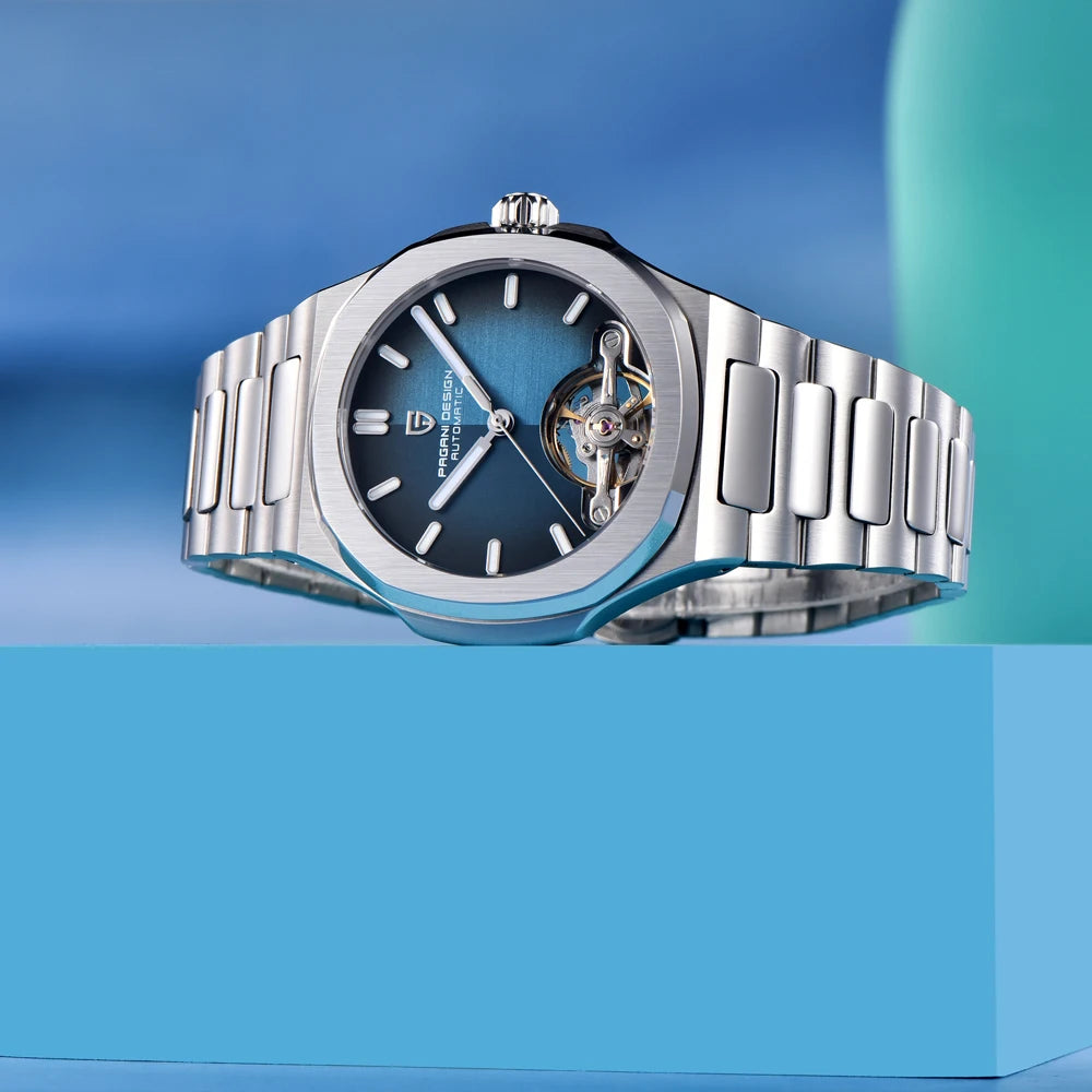 PAGANI DESIGN men's watch new mechanical automatic watch men's luxury stainless steel AR Sapphire crystal luminous men's watch
