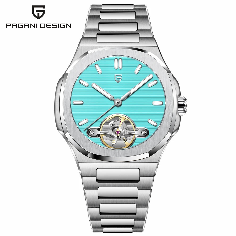 PAGANI DESIGN men's watch new mechanical automatic watch men's luxury stainless steel AR Sapphire crystal luminous men's watch