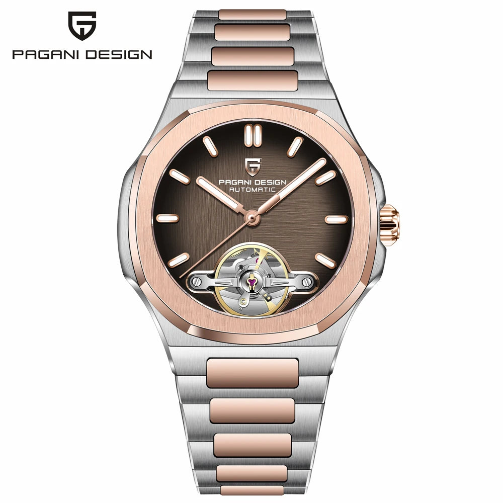 PAGANI DESIGN men's watch new mechanical automatic watch men's luxury stainless steel AR Sapphire crystal luminous men's watch
