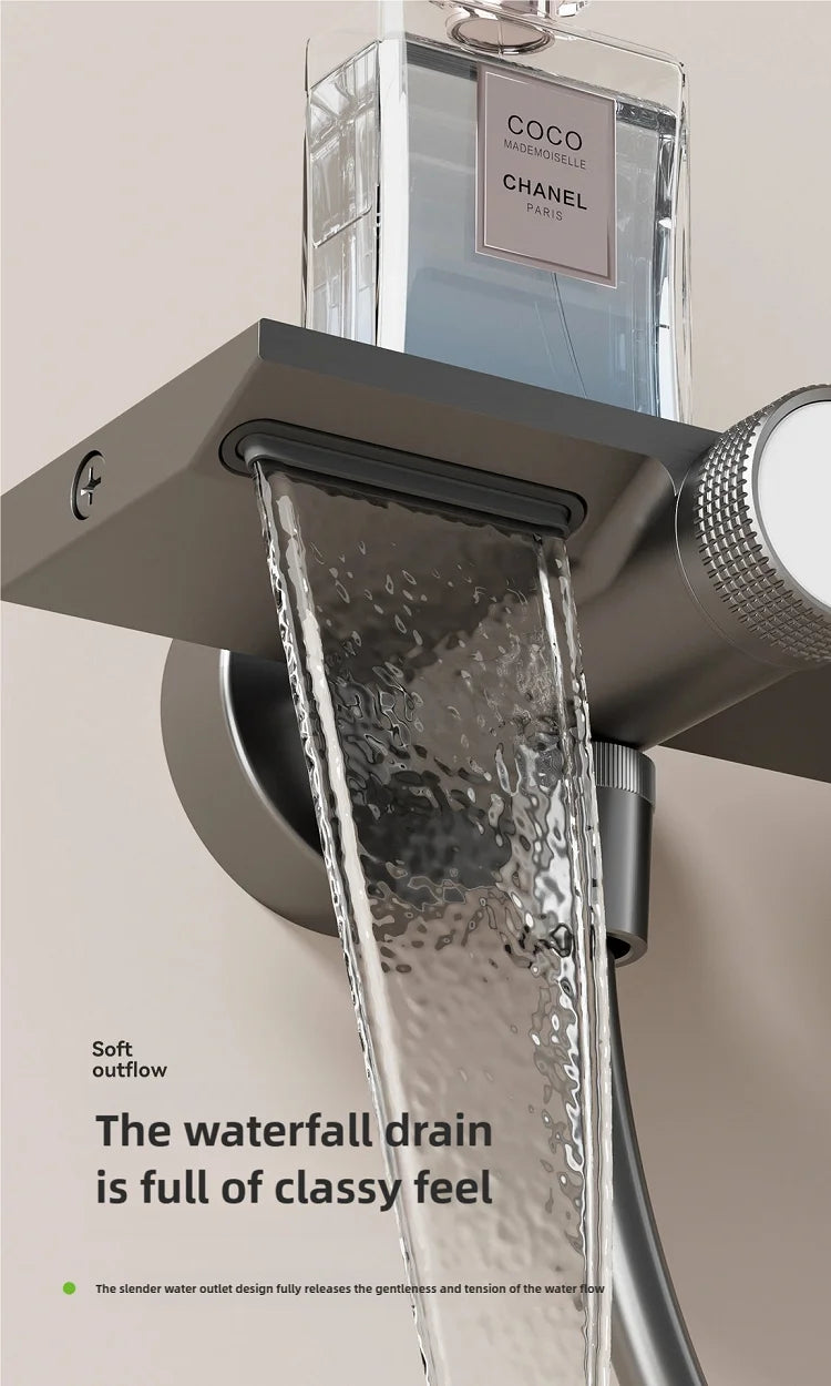 Gray Bathroom Shower Set Rainfall Shower Faucet Set Apartment Hotels Household multifunctional Split Bathtub Showers