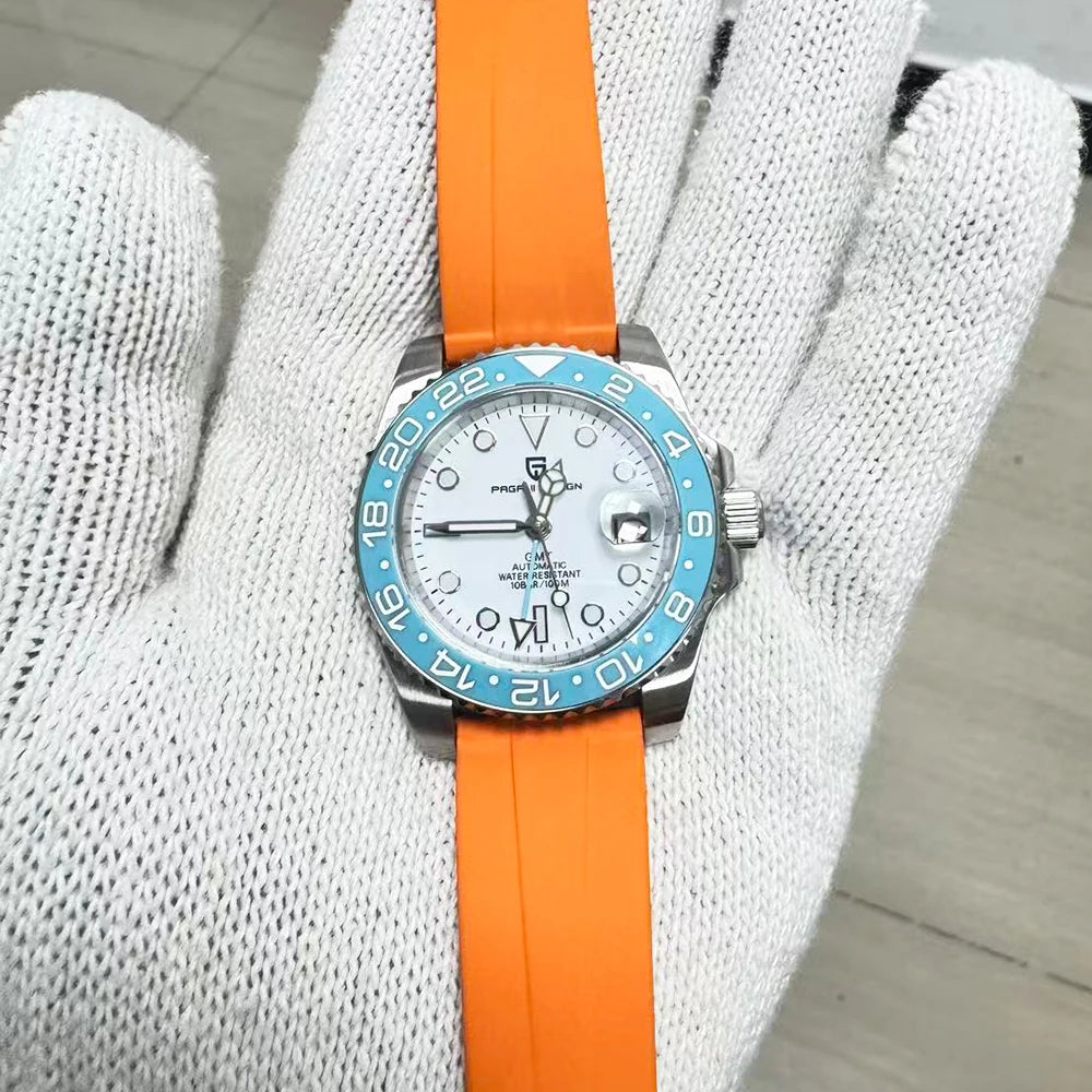 PAGANI DESIGN New Fashion Luxury Watch Mechanical Automatic Watch Sports Waterproof Rubber Rotating Frame Luminous Watch for Man
