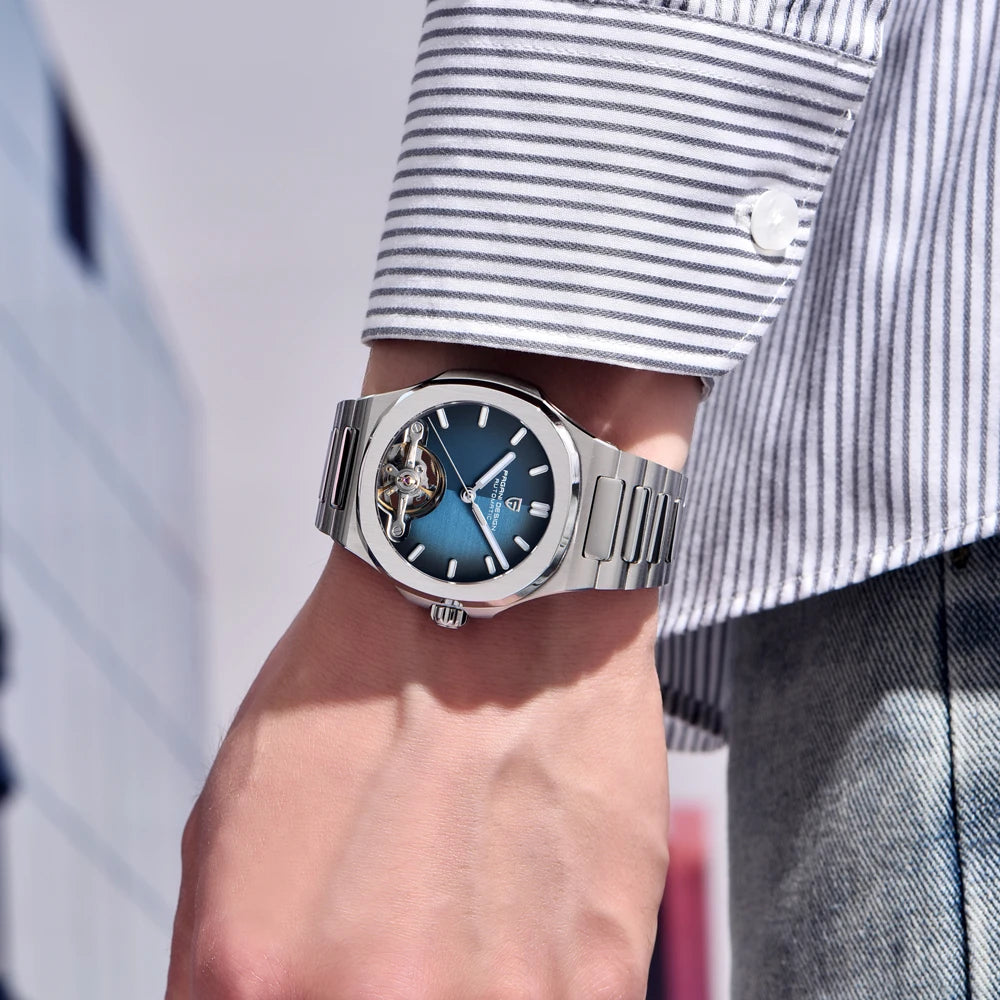PAGANI DESIGN men's watch new mechanical automatic watch men's luxury stainless steel AR Sapphire crystal luminous men's watch