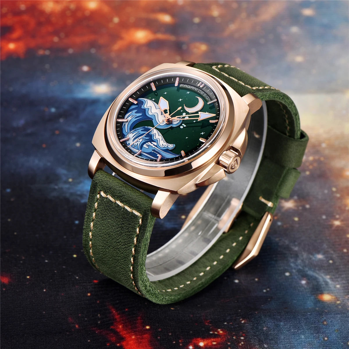 Pagani Design 2025 New NH35A 43MM Fashionable Men's Automatic Mechanical Watch Stainless Steel Waterproof 10Bar dial Glow reloj