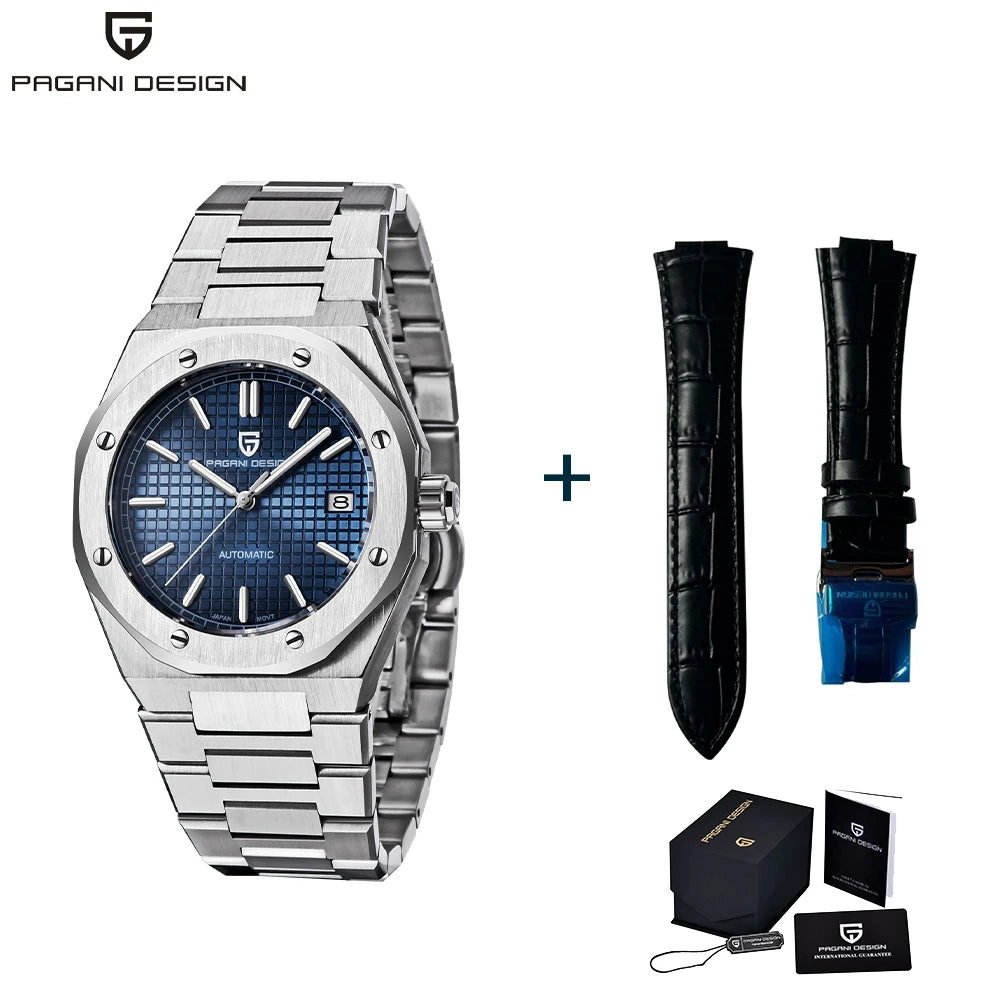 PAGANI DESIGN 2025 New 8215 Men's Automatic Mechanical Watch 40MM Sapphire Stainless Steel Waterproof 10Bar reloj hombre