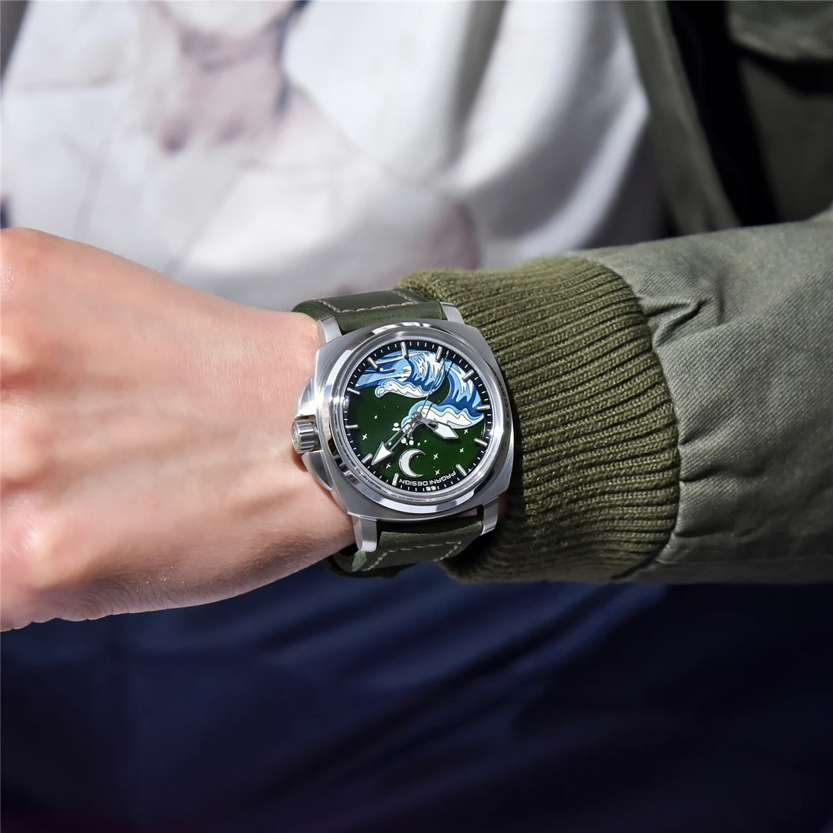 Pagani Design 2025 New NH35A 43MM Fashionable Men's Automatic Mechanical Watch Stainless Steel Waterproof 10Bar dial Glow reloj
