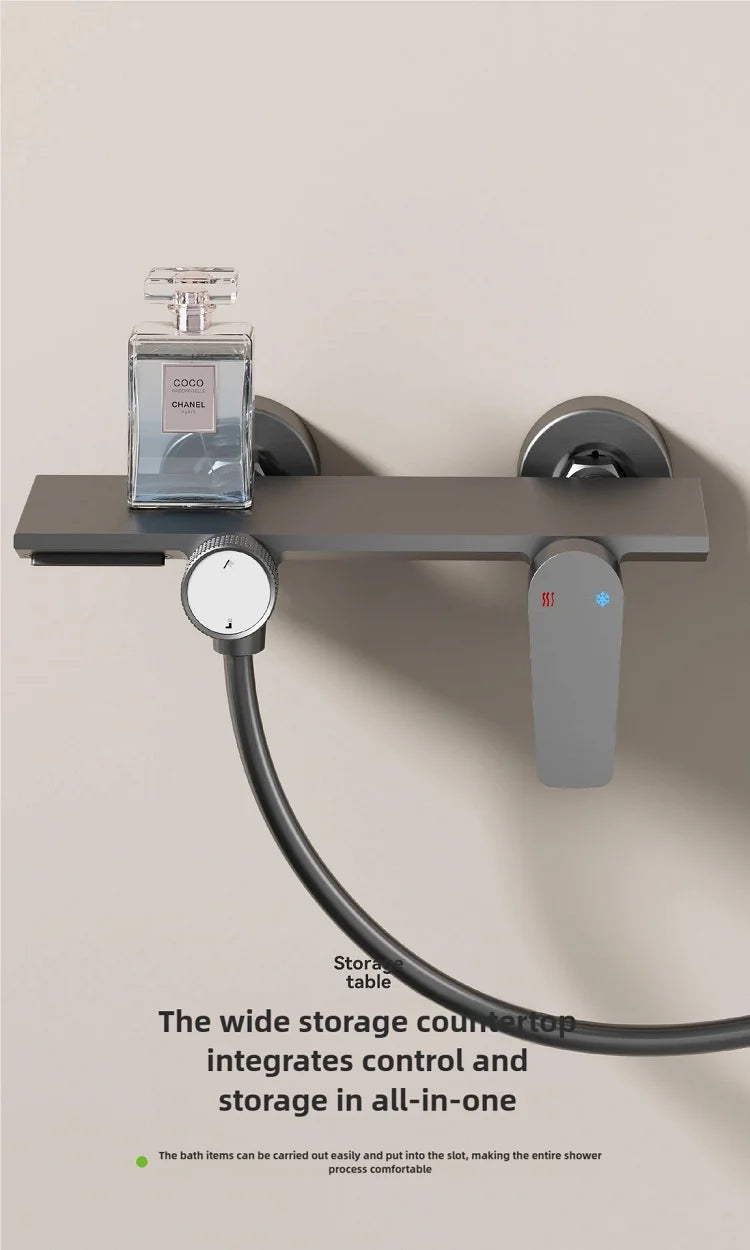 Gray Bathroom Shower Set Rainfall Shower Faucet Set Apartment Hotels Household multifunctional Split Bathtub Showers