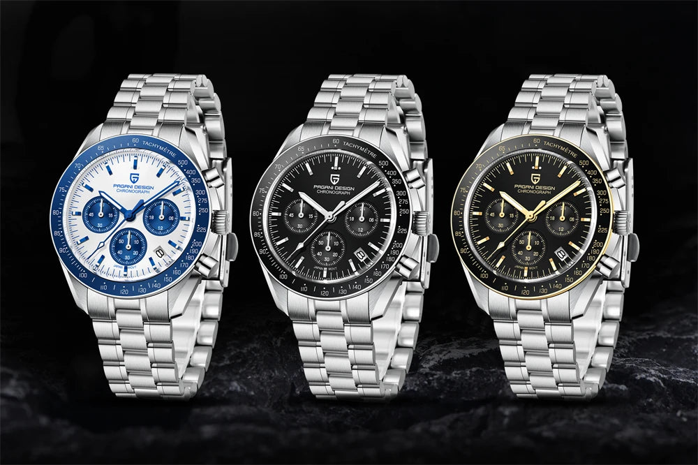 PAGANI DESIGN 2025 New Moon Watch For Men Quartz Multifunction Chronograph Sports Mens Watches Top Brand Luxury Sapphire Mirror