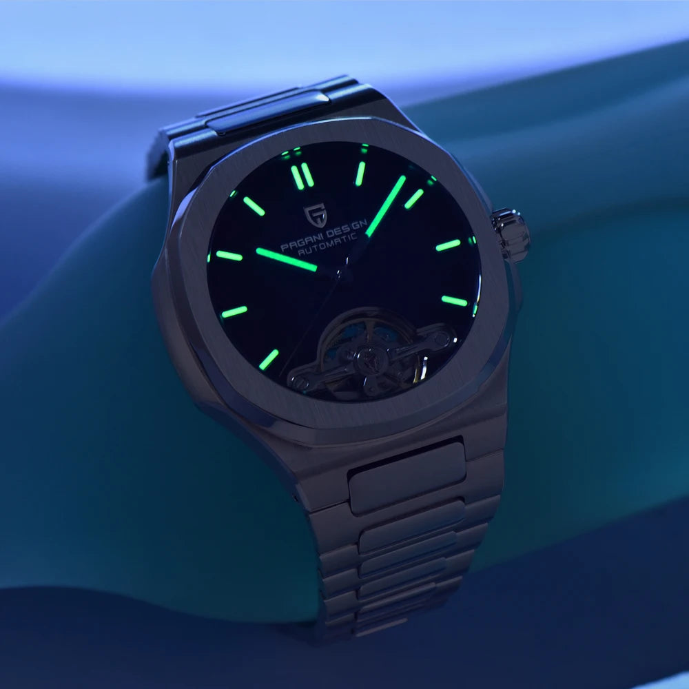 PAGANI DESIGN men's watch new mechanical automatic watch men's luxury stainless steel AR Sapphire crystal luminous men's watch