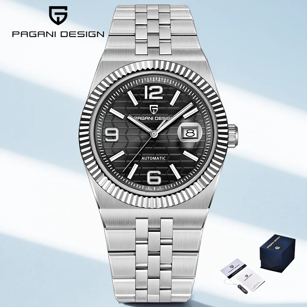 PAGANI DESIGN Men's Watch Fully Automatic Mechanical Stainless Steel Strap Night Light Watch PDYS027