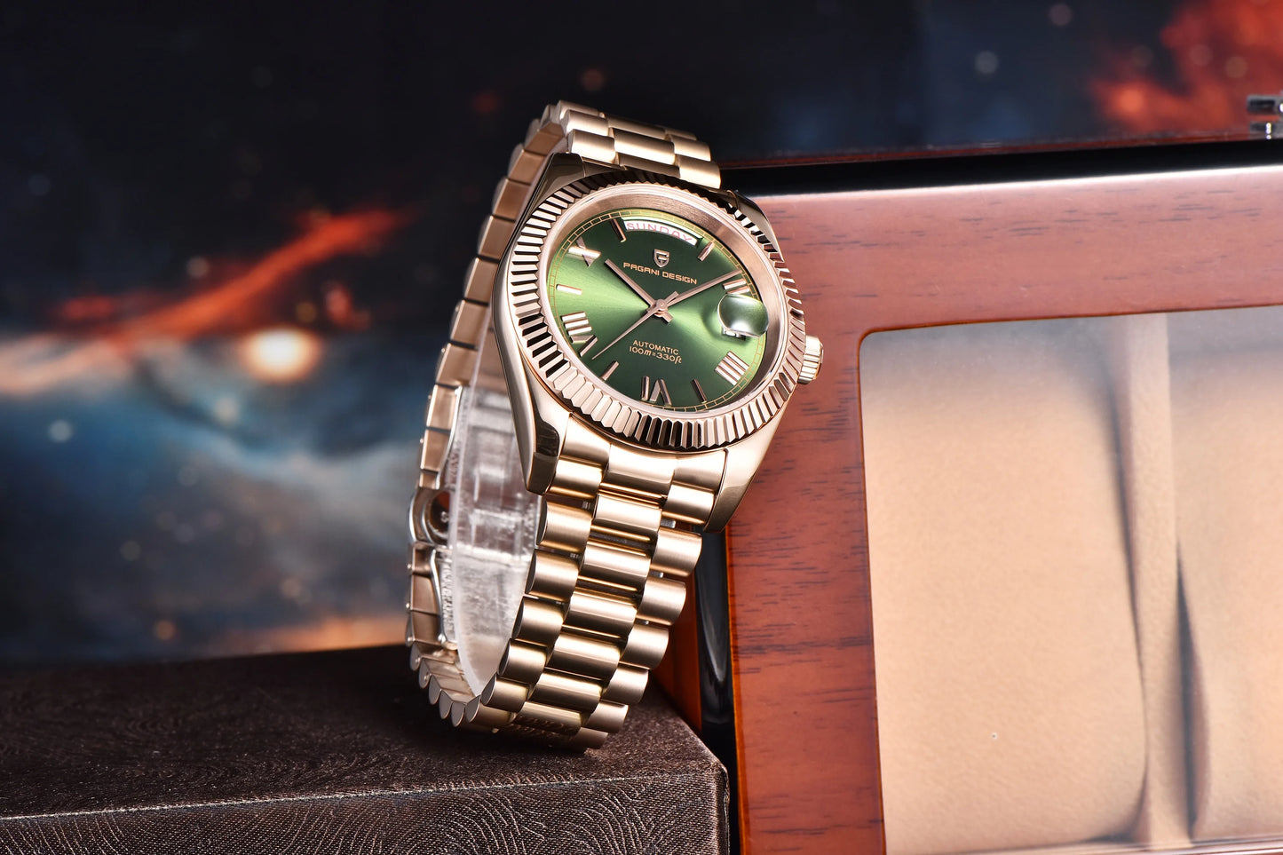 PAGANI DESIGN 2025 New Luxury Rose Gold DD40 Automatic Watch For Men NH36A Mechanical Wristwatch Men Stainless steel Waterproof