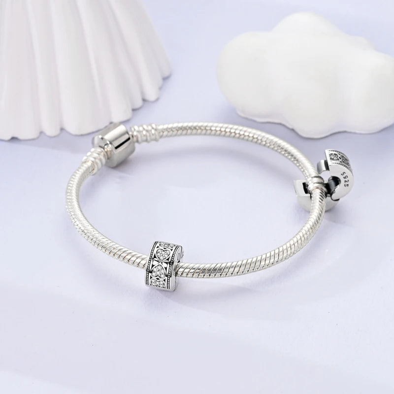 Hot Sale 925 Sterling Silve Charms Beads Forever Love Heart Sister Family Life Charms Dangle For Bracelet Woman Jewelry Gifts