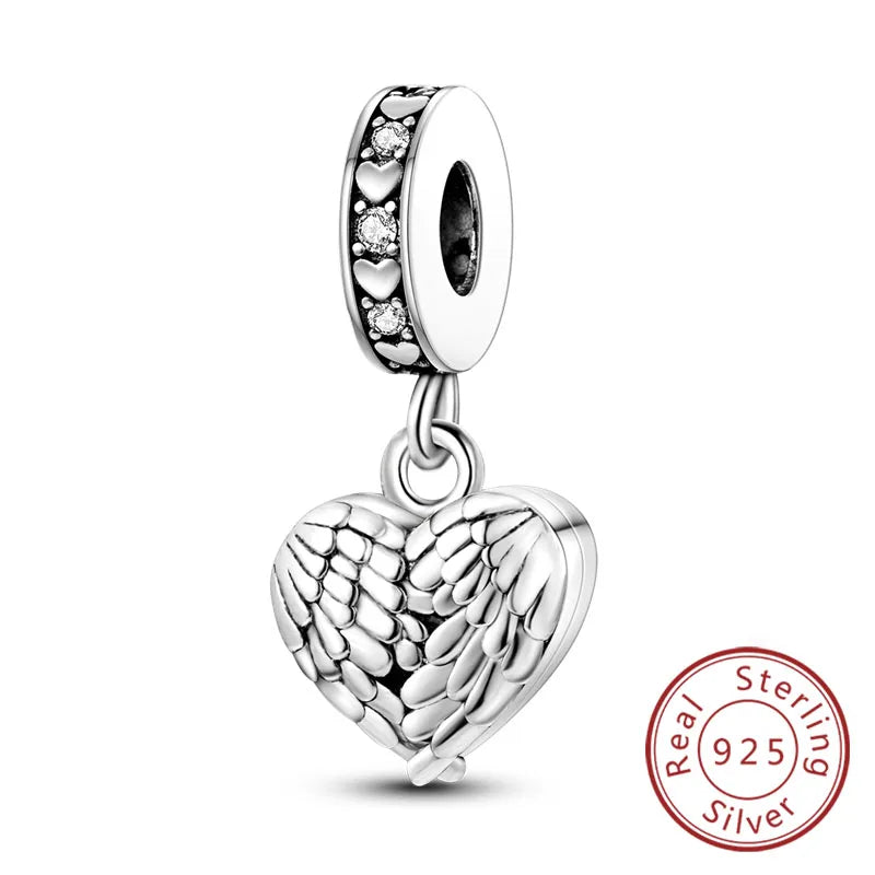 Hot Sale 925 Sterling Silve Charms Beads Forever Love Heart Sister Family Life Charms Dangle For Bracelet Woman Jewelry Gifts