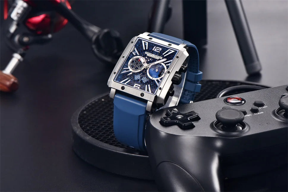 PAGANI DESIGN 2022 New Rectangular Watches for Men Top Brand Men's Sports Quartz Watches Skeleton Automatic Date Chronograph