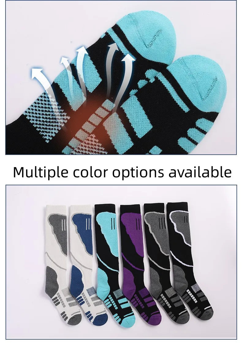 1 Pair Merino Wool Thermal Socks Men Women Winter Long Warm Compression Socks for Ski Hiking Snowboarding Climbing Sports Socks