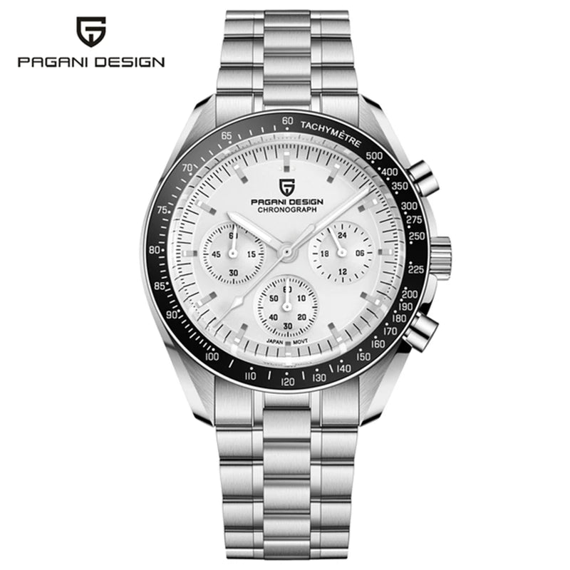 PAGANI DESIGN 2025 New Moon Watch For Men Quartz Multifunction Chronograph Sports Mens Watches Top Brand Luxury Sapphire Mirror