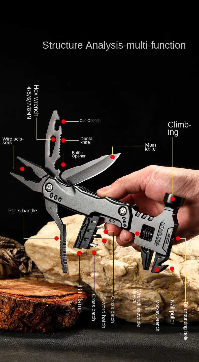 Multifunctional Knife Pliers Outdoor Home Portable Outdoor Survival Folding Knife Plier Screwdriver Hand Tool Car Emergency Tool