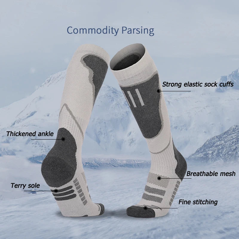 1 Pair Merino Wool Thermal Socks Men Women Winter Long Warm Compression Socks for Ski Hiking Snowboarding Climbing Sports Socks