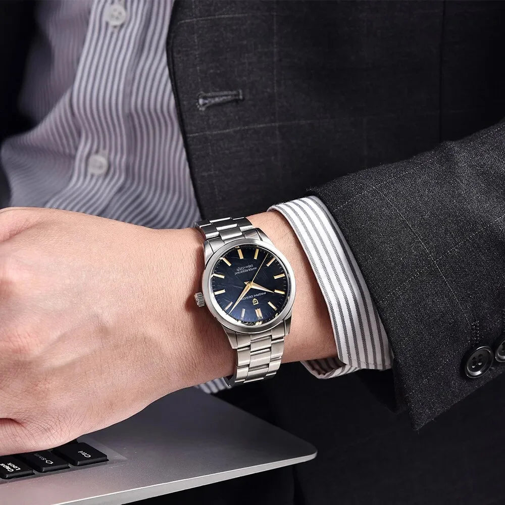 PAGANI DESIGN 40MM Meteorite dial Men Quartz Watches Luxury Business Sapphire 316L Stainless Steel 100M Waterproof Watch For Men