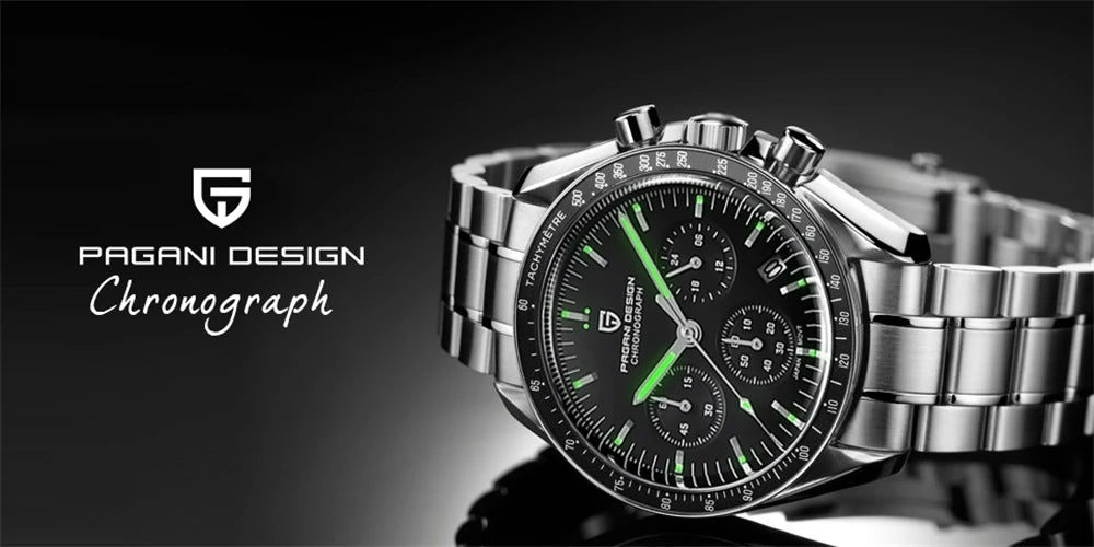 PAGANI DESIGN 2025 New Moon Watch For Men Quartz Multifunction Chronograph Sports Mens Watches Top Brand Luxury Sapphire Mirror