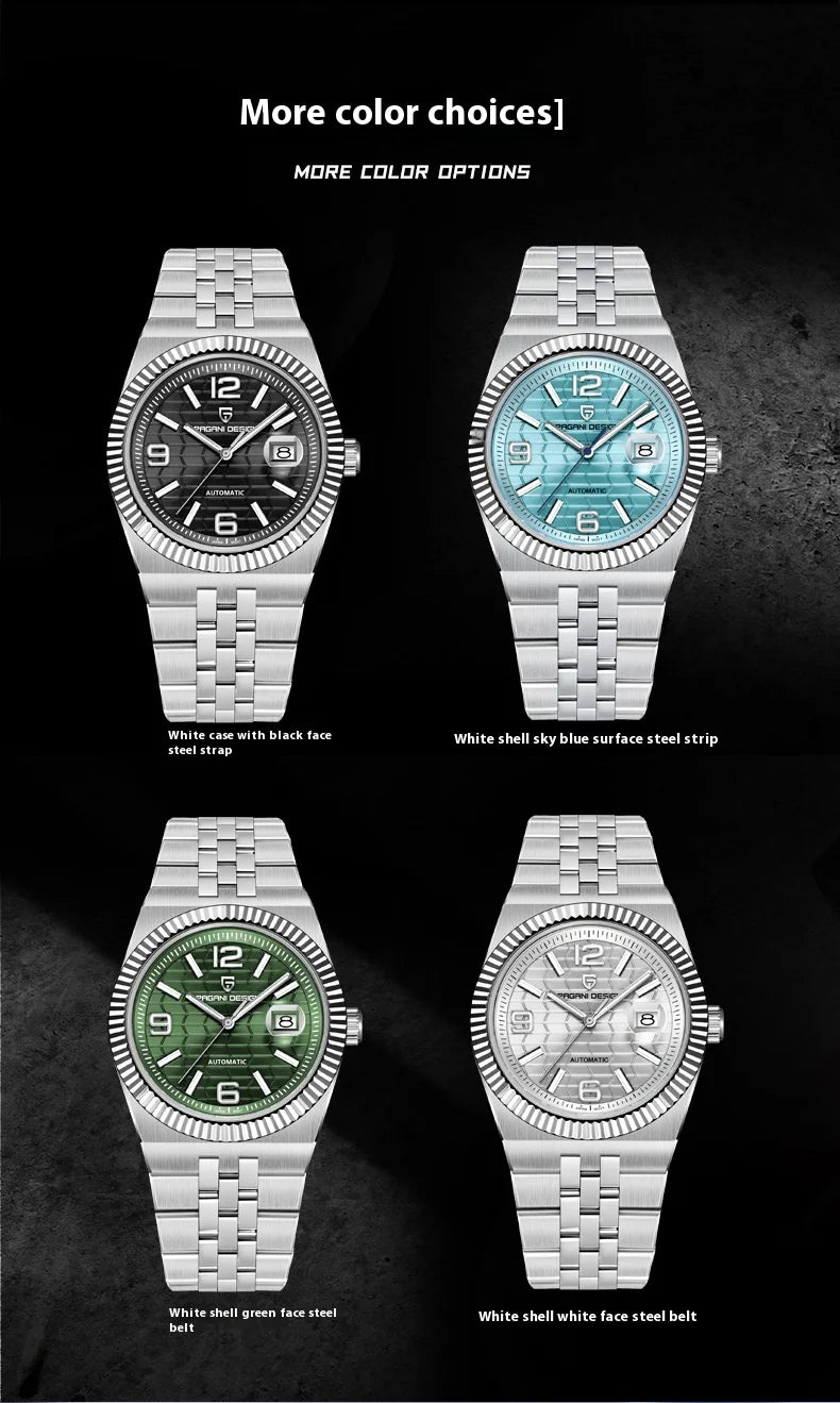 PAGANI DESIGN Men's Watch Fully Automatic Mechanical Stainless Steel Strap Night Light Watch PDYS027