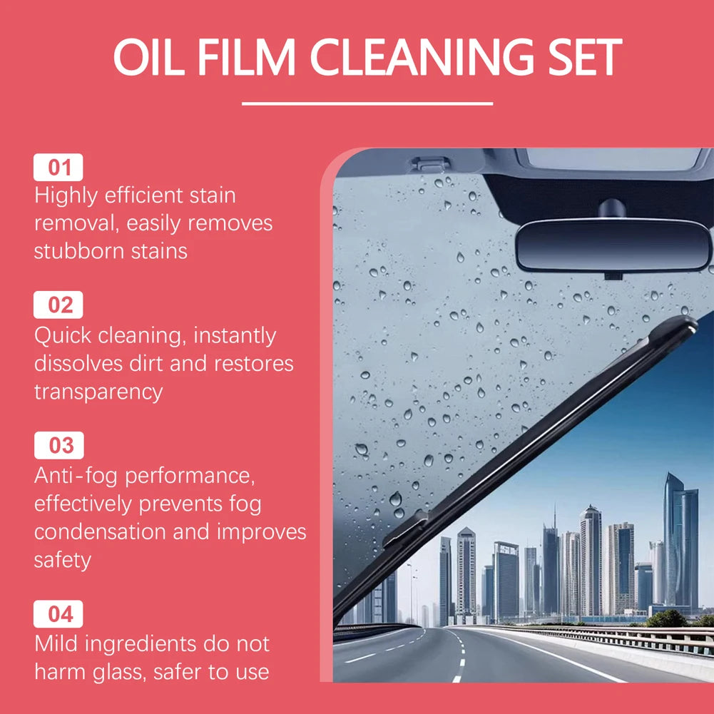 Glass Cleaning Board with Glass Oil Refill Universal Glass Cleaning Wipe Board Dust Remover Automobile Windshield Wiper Tools