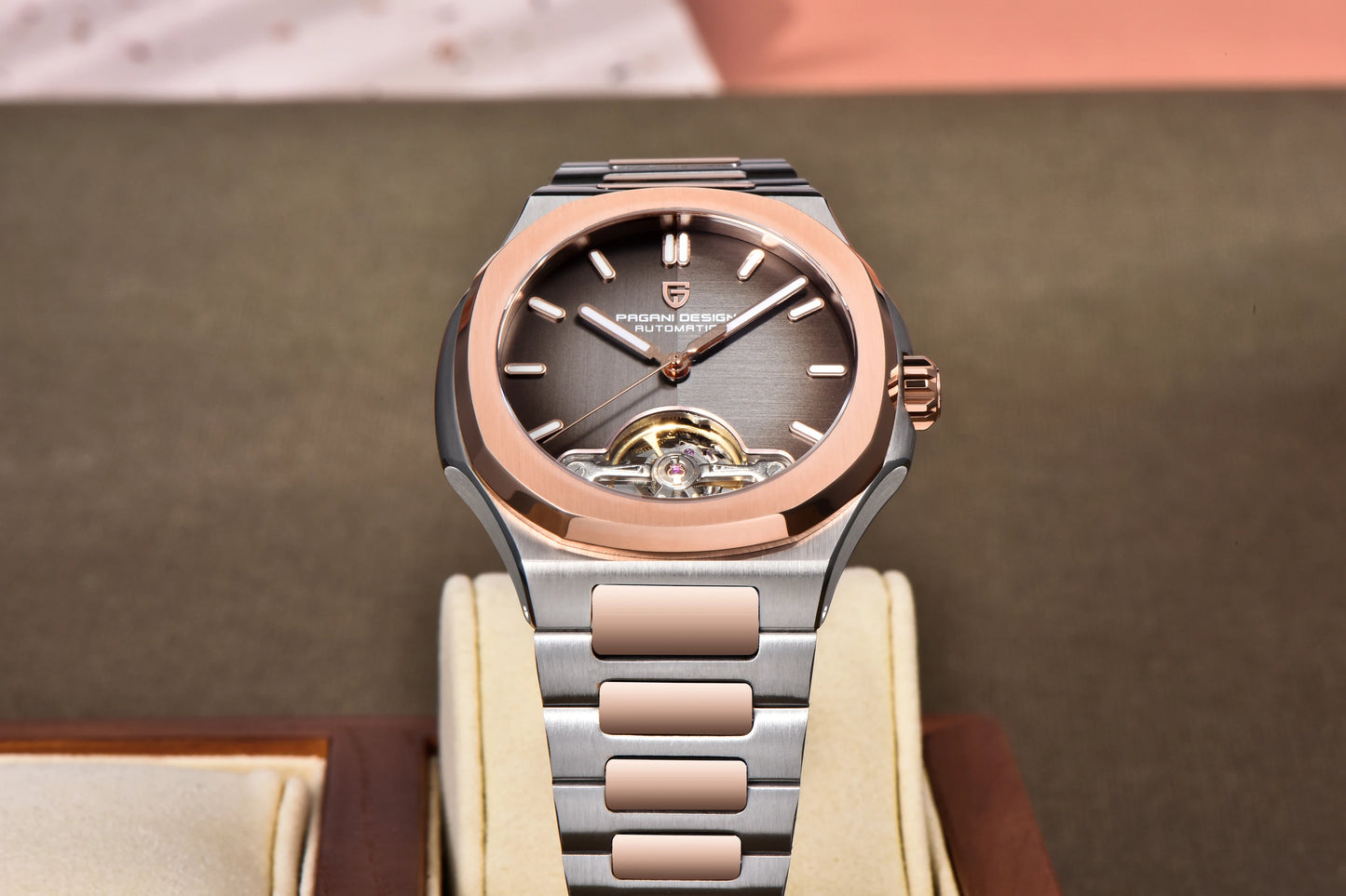 PAGANI DESIGN men's watch new mechanical automatic watch men's luxury stainless steel AR Sapphire crystal luminous men's watch