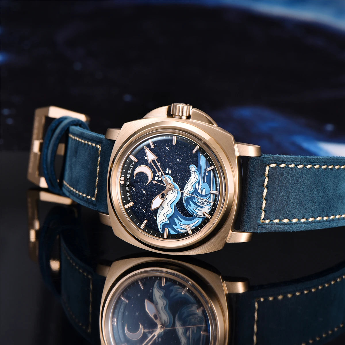 Pagani Design 2025 New NH35A 43MM Fashionable Men's Automatic Mechanical Watch Stainless Steel Waterproof 10Bar dial Glow reloj