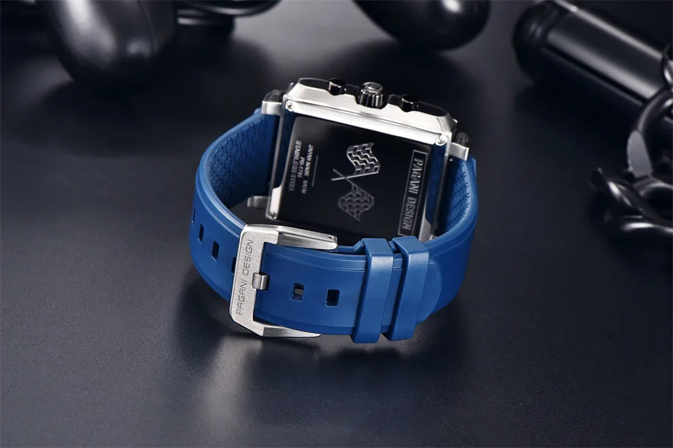 PAGANI DESIGN 2022 New Rectangular Watches for Men Top Brand Men's Sports Quartz Watches Skeleton Automatic Date Chronograph