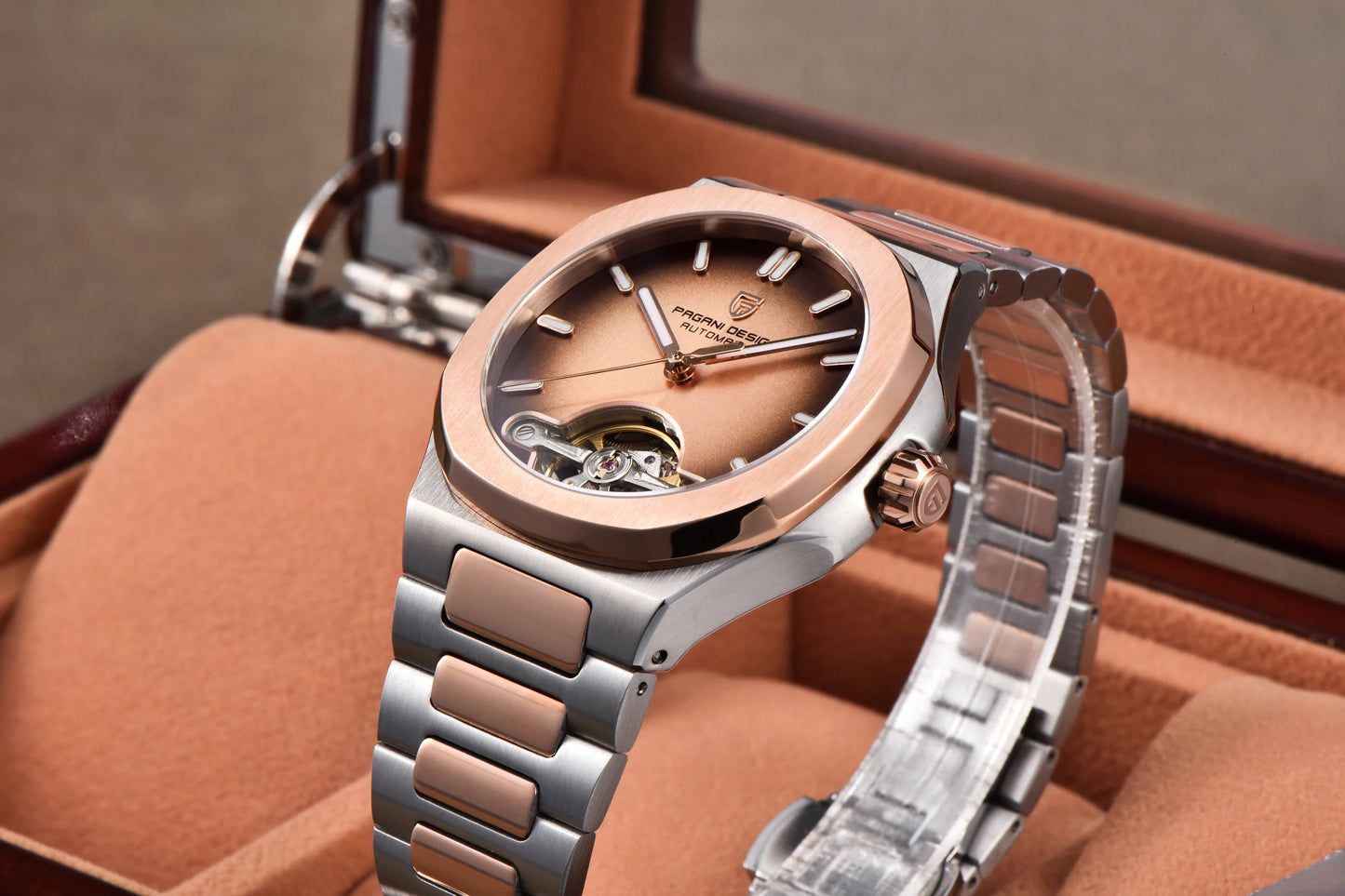 PAGANI DESIGN men's watch new mechanical automatic watch men's luxury stainless steel AR Sapphire crystal luminous men's watch
