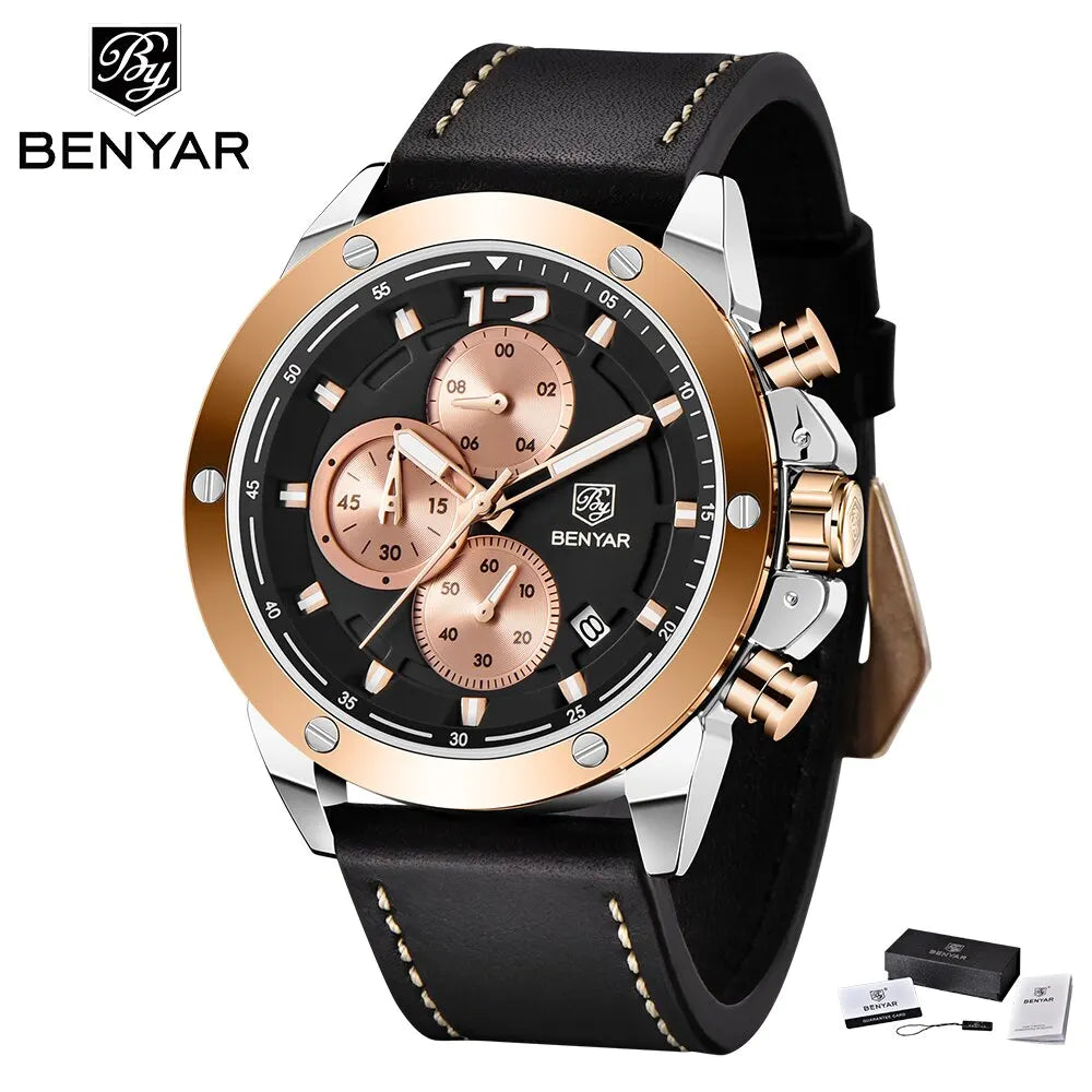 BENYAR Top Luxury Brand 2023 New Men's Watches Multifunction Quartz Sport Chronograph Watches Men Wrist Watch Relogio Masculino