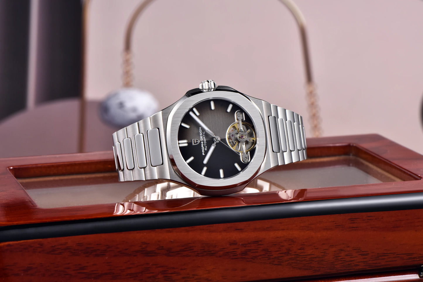 PAGANI DESIGN men's watch new mechanical automatic watch men's luxury stainless steel AR Sapphire crystal luminous men's watch