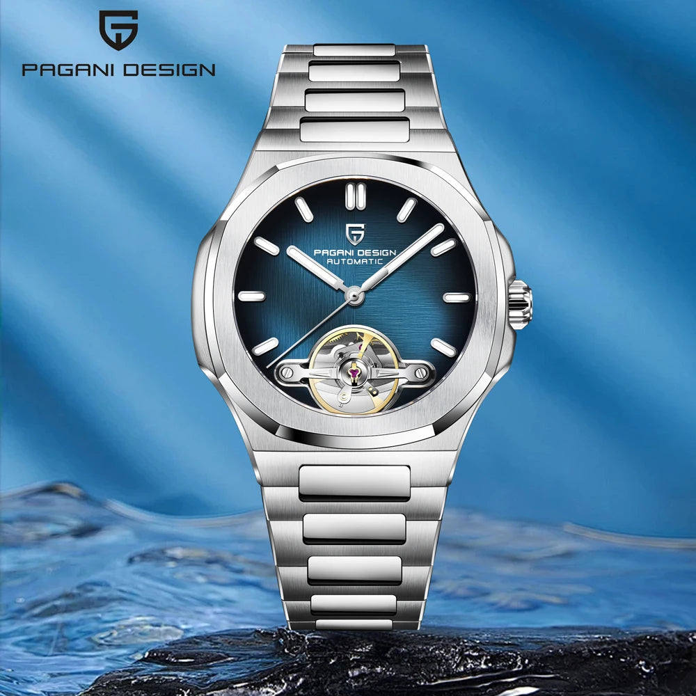 PAGANI DESIGN men's watch new mechanical automatic watch men's luxury stainless steel AR Sapphire crystal luminous men's watch