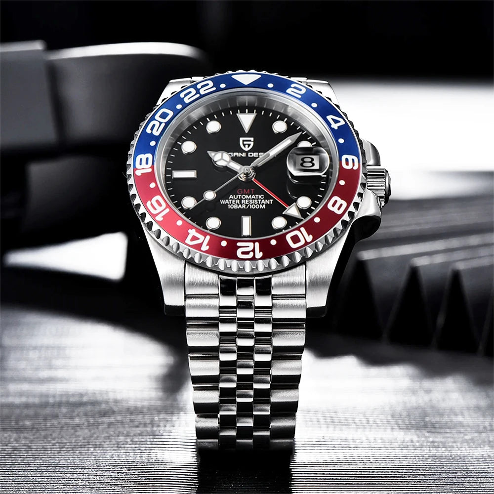 PAGANI DESIGN Top Brand 100M Waterproof Automatic Mechanical NH34 Watch 316L Stainless Steel Men's Watch PD-1662 reloj hombre