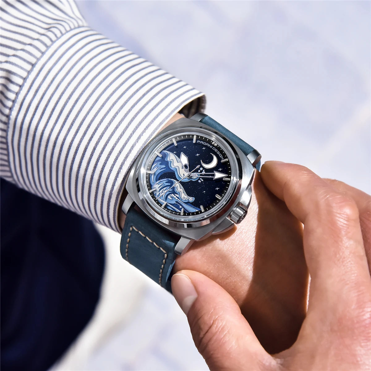 Pagani Design 2025 New NH35A 43MM Fashionable Men's Automatic Mechanical Watch Stainless Steel Waterproof 10Bar dial Glow reloj