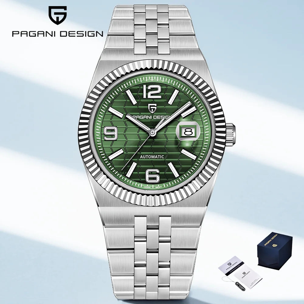 PAGANI DESIGN Men's Watch Fully Automatic Mechanical Stainless Steel Strap Night Light Watch PDYS027