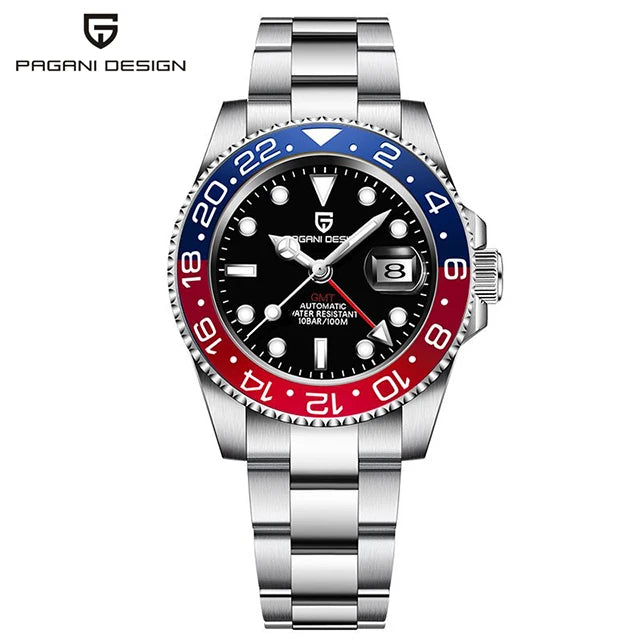 PAGANI DESIGN Top Brand 100M Waterproof Automatic Mechanical NH34 Watch 316L Stainless Steel Men's Watch PD-1662 reloj hombre