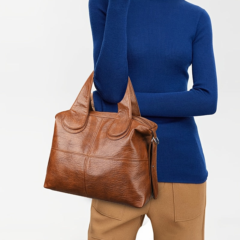 Women's Professional Tote Bag with Adjustable Shoulder Strap - Large Capacity Work Handbag, Zipper Closure, Purse for Office, Travel, Everyday - Available in Brown, Black, Beige, Gray, Camel - KINGANT, Durable Polyester Linin