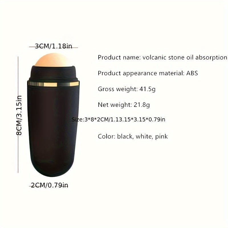 2 In 1 Oil Absorbing Volcanic Roller Volcanic Rolling Balls For Face Volcanic Stone Face Roller Portable Reusable Oil Control On The Go Instant Results Remove Excess Shine For Oily Skin