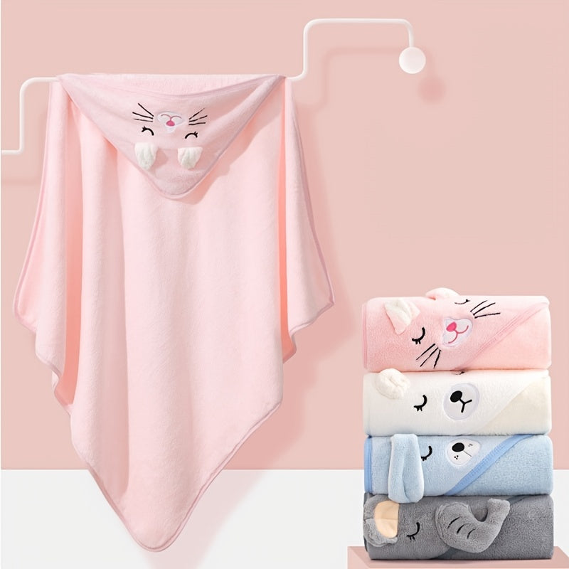 Baby Bath Towel Girl Boy Baby Towel Newborn With Hood Cartoon Coral Fleece Infant Towels Blanket Newborn Baby Bathrobe Infant, Christmas Halloween Gift