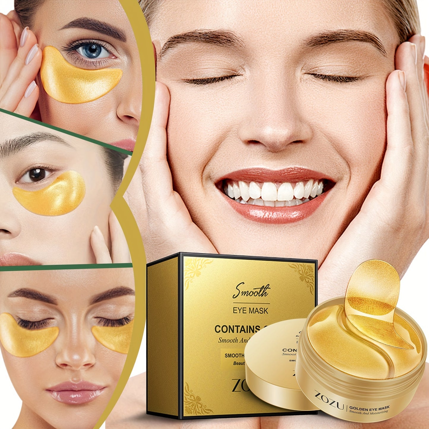 60pcs Moisturizing And Lifting Eye Masks For - Avocado And Golden Eye Patches For Firming And Tightening Under Eye Skin