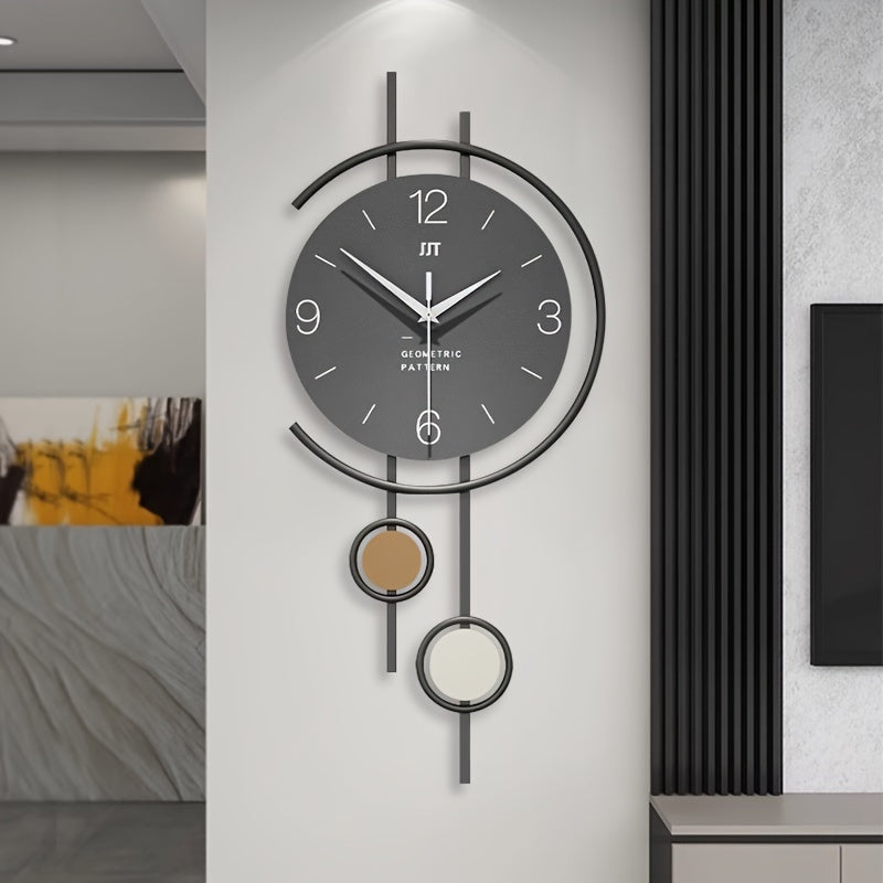 TOHOOYO Modern Minimalist Wall Clock - Silent Non-Ticking, Large Easy-to-Read Numbers, Battery-Powered (AA Not Included) - Elegant Home Decor for Living Room, Dining Room, Office - Contemporary Scandinavian Decor - Durable Ir