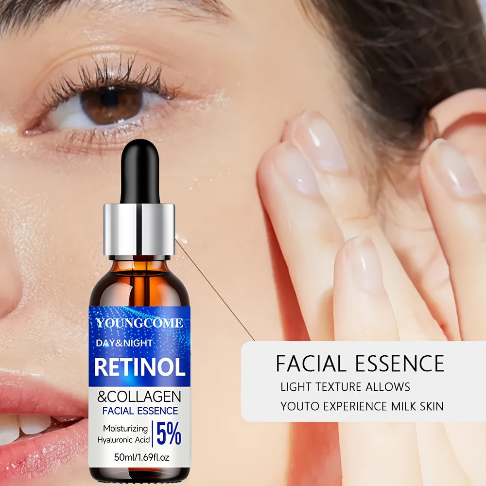 YOUNGCOME Retinol & Collagen Firming Cream and Hydrating Serum Set - 50ml Each, Alcohol-Free for All Skin Types, Smooths Wrinkles & Boosts Elasticity