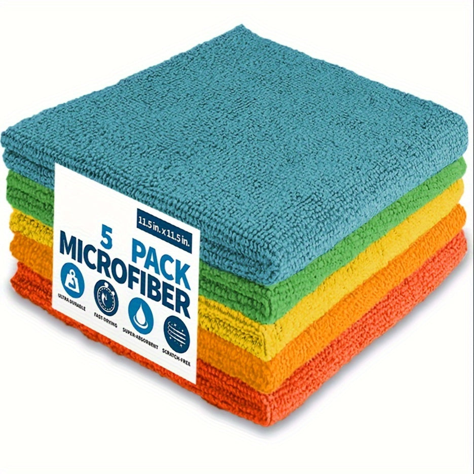 5/10pcs, Microfiber Cleaning Cloth, Cleaning Towels For Housekeeping, Reusable And Lint Free Cloth Towels, Home Kitchen Supplies, Random Color