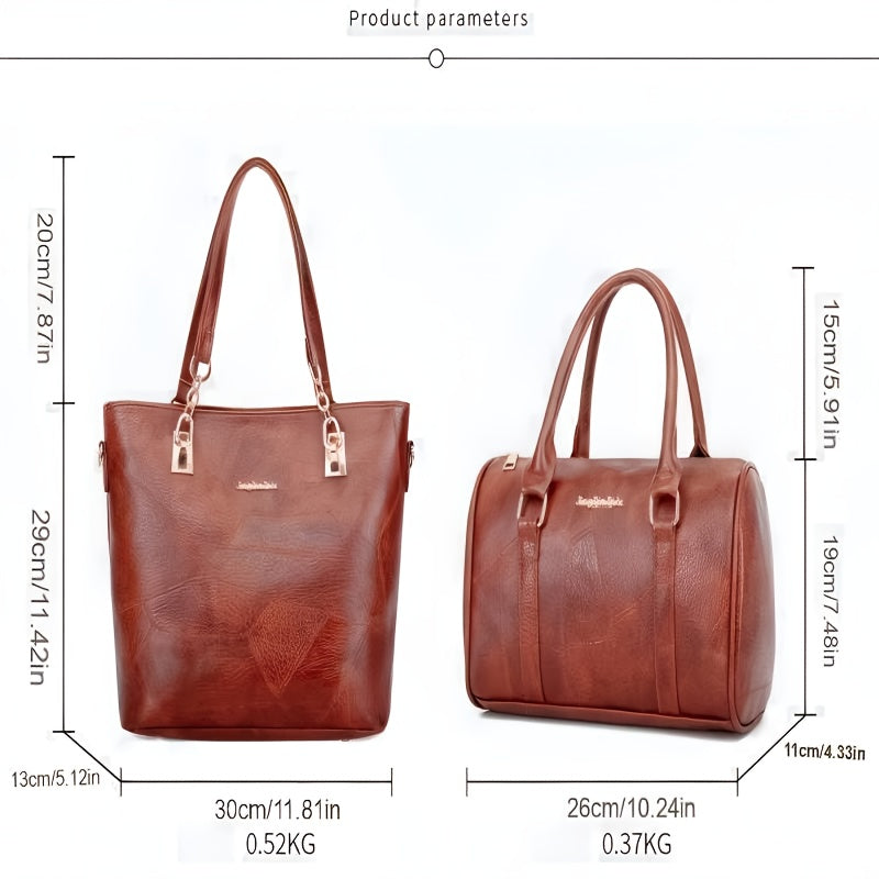 Women's Bags Six-piece Pu Cross-over Bag Single Shoulder Bag Handbag Big Bag