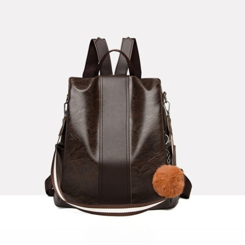 Women's Synthetic Leather Backpack Anti-Theft Large Capacity Bookbag with Adjustable Padded Shoulder Straps, Golden-Tone Hardware (Burgundy/Love-Themed) - Elegant Synthetic Leather Handbag for Travel,, College, Gift for Wife/