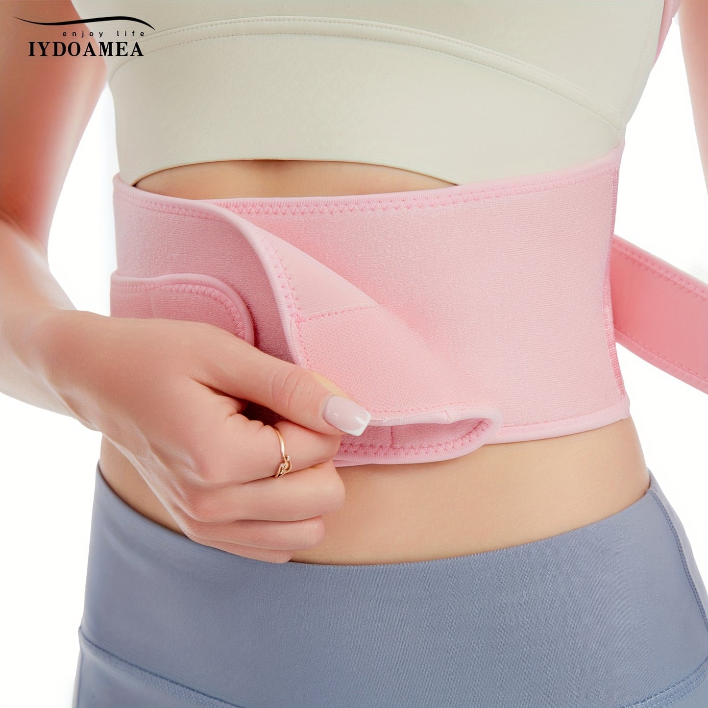 IYDOAMEA Women'S Posture Corrector - Adjustable Back Brace with Breathable Fabric, Ergonomic Design for Office, Travel, and Home Use, Pink, Comfortable & Durable, Sleek Design