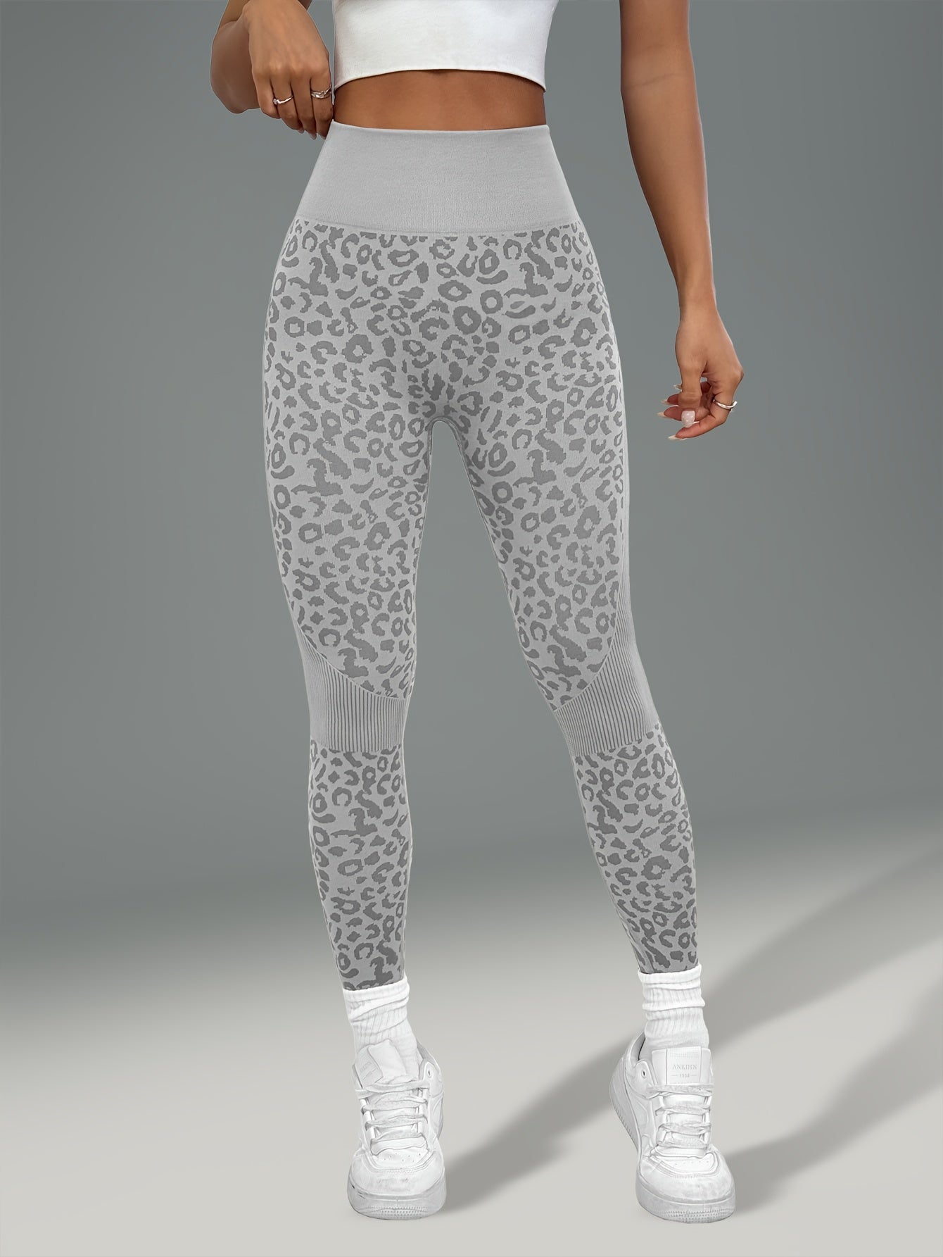 Women'S Leopard Print Yoga Pants - Non-Slip Workout Leggings with Elastic Waistband, Stretchy & Breathable Gym Pants for Yoga, Running, Casual Attire - All-Season Fitness Leggings in Pink & Leopard Print - Non-Slip Grip Activ