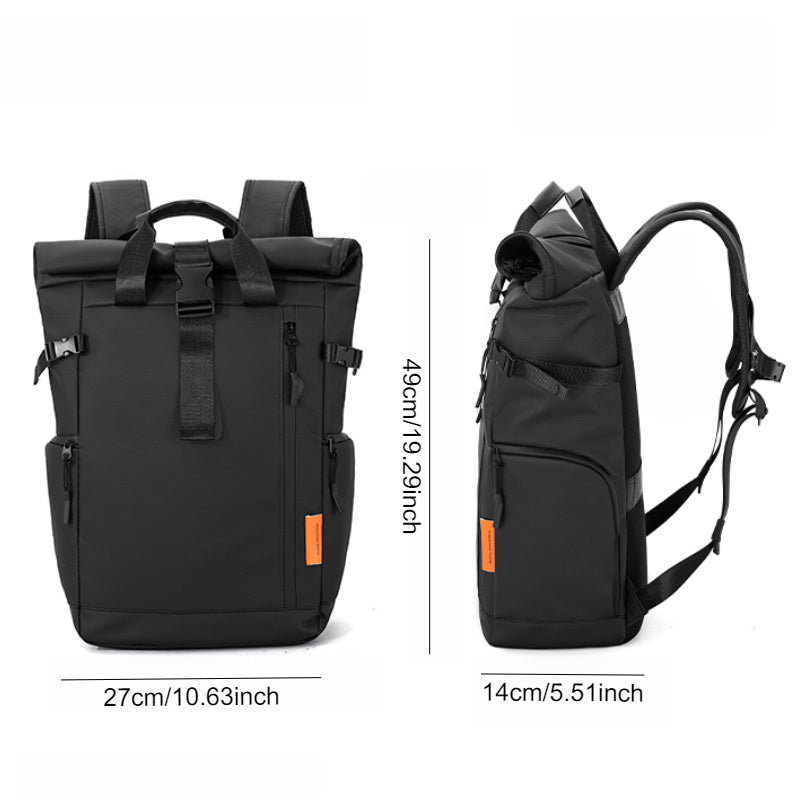 Large Capacity Oxford Commuter Backpack with Adjustable Straps, Casual Business Travel Computer Bag for College Students, Black, Travel Backpack | Modern Backpack | Polyester Lined, Backpack for School