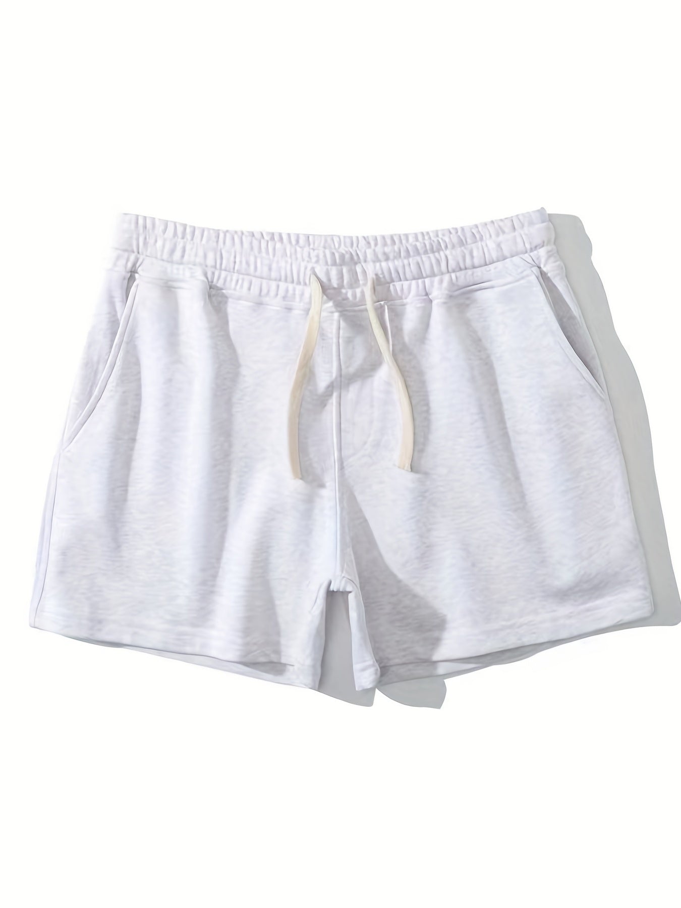 Slim Fit Comfy Active Shorts, Men's Casual Slant Pocket Stretch Waist Drawstring Shorts For Summer Basketball Running